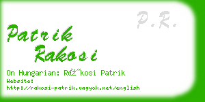 patrik rakosi business card